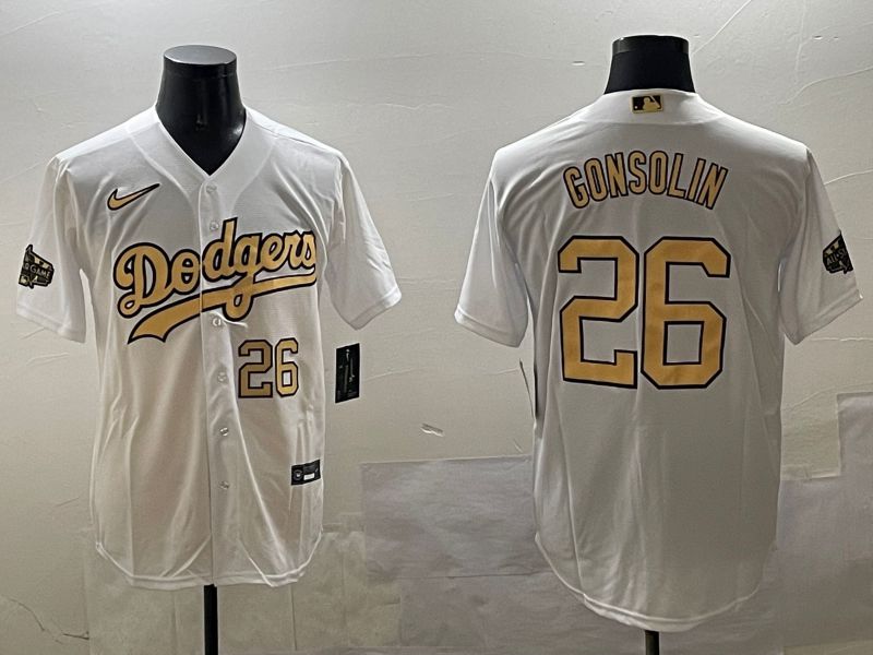 Men Los Angeles Dodgers #26 Gonsolin White All star Game 2025 Nike MLB Jersey style 4